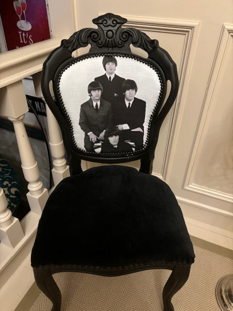 Bespoke French Louis 14th chair with Beatles : Famous four