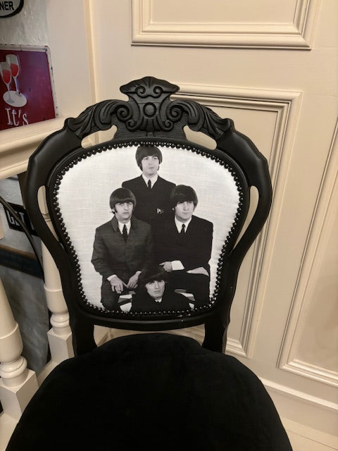 Bespoke French Louis 14th chair with Beatles : Famous four