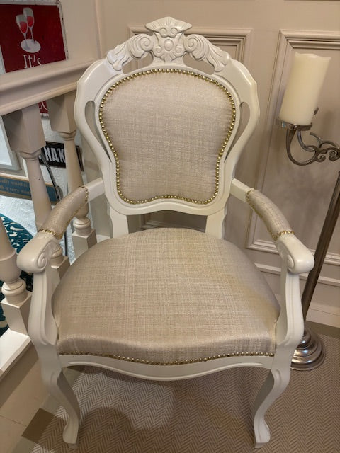 Bespoke French Louis style chair with arms